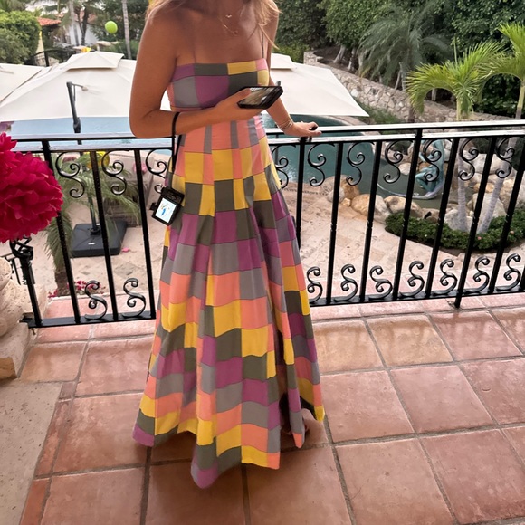 S/W/F Colorful Patchwork Maxi Dress - Picture 1 of 9